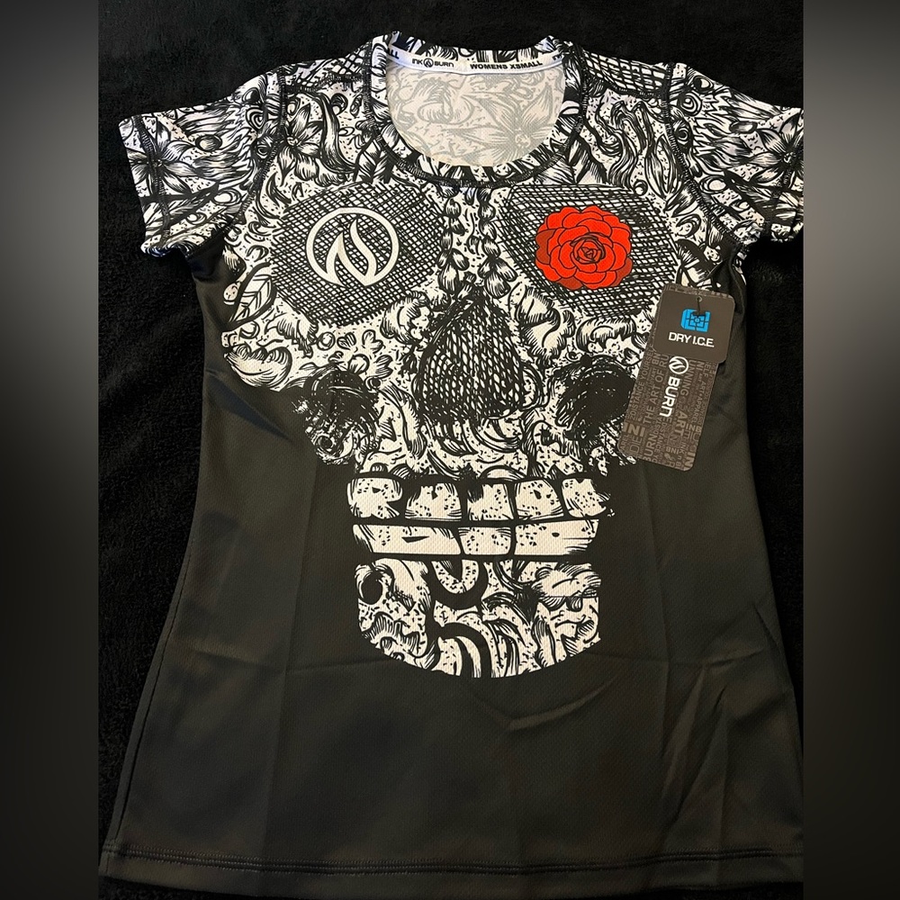 INKnBURN “Skull & Rose” Tech Shirt